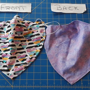 Mini Scarf Face Mask, Reversible, Reuseable, Nose Bridge, Elastic