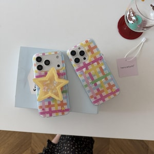 Starry Sky Clear MAGSAFE iPhone Case with Star Grip, Y2K Aesthetic Cover for iPhone 17 16 15 14 13 Pro Max, Gift for Her