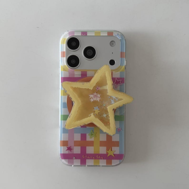 Starry Sky Clear MAGSAFE iPhone Case with Star Grip, Y2K Aesthetic Cover for iPhone 17 16 15 14 13 Pro Max, Gift for Her