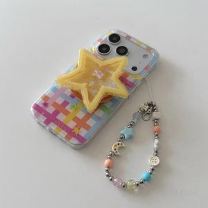 Starry Sky Clear MAGSAFE iPhone Case with Star Grip, Y2K Aesthetic Cover for iPhone 17 16 15 14 13 Pro Max, Gift for Her