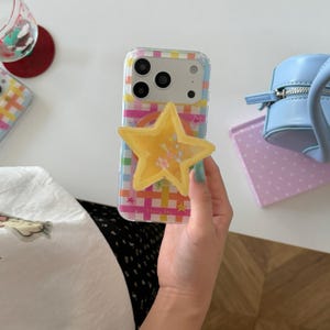 Starry Sky Clear MAGSAFE iPhone Case with Star Grip, Y2K Aesthetic Cover for iPhone 17 16 15 14 13 Pro Max, Gift for Her