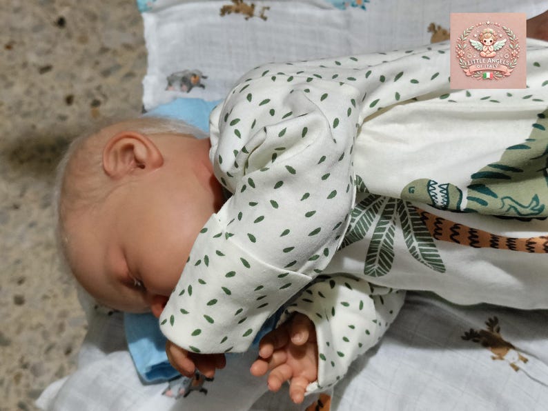 Custom Asleep Reborn Doll – Noah by Reva Schick, 20" Realistic Handmade Newborn image 3