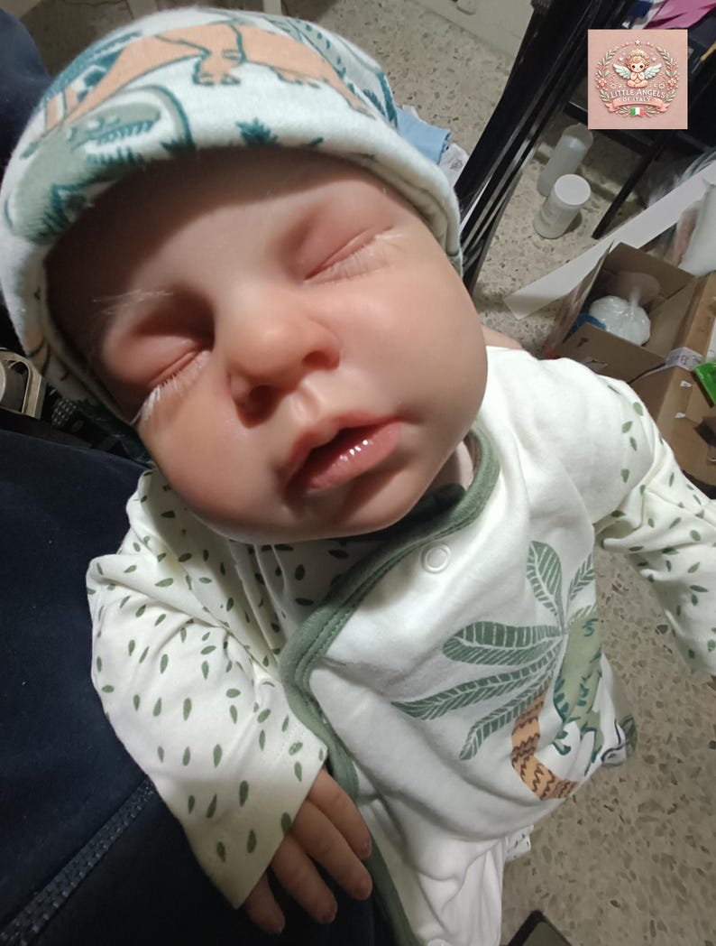 Custom Asleep Reborn Doll – Noah by Reva Schick, 20" Realistic Handmade Newborn image 2