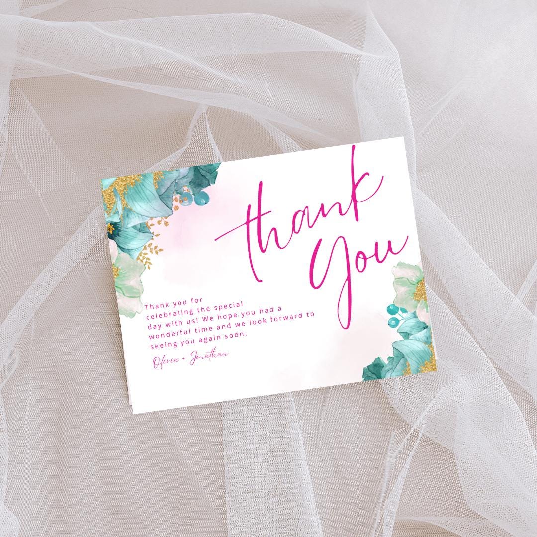 Editable Thank You Card Template | Canva Printable | Instant Download ...
