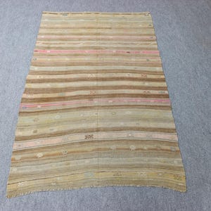 Rugs Handmade 4.5x7 Vintage Turkish Bohemian kilim | Rugs for living room