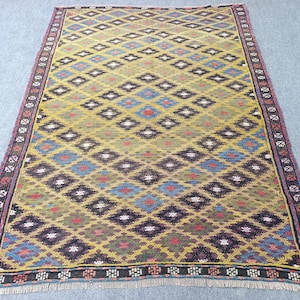 5x7 Kilim Rug, kilim rug for living room, 5 x 6.7 Ft, Vintage Kilim Rug, Area Kilim rug, Turkish Kilim, Kelim Teppich, Tapis,