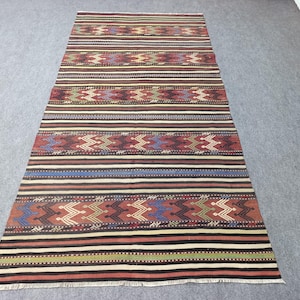 Soft Area Kilim rug, 4.7 x 9.3 ft, kilim rug, Teppich kelim, vintage rug, turkish rug, wool rug, tribal rug, floor kilim rug,