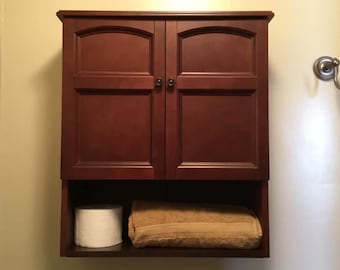 Wooden Wall Mounted Medicine Cabinet With 2 Doors | Wood Storage Organizer | Wall Mounted Cabinet | Bathroom Cabinet | Housewarming Gift