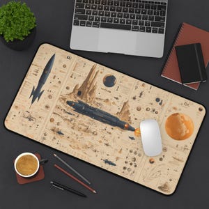 Cosmic Exploration Schreibtischunterlage - Perfekt für Sci-Fi Liebhaber, Gamer, Home Office, Weltraum, einzigartige Geschenkideen