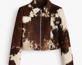 Echte Rindslederjacke | Kuhfell Fellmantel im Western Style