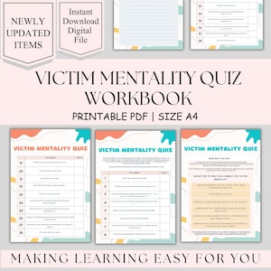 Victim mentality quiz, healthy mindset, self exploration, self esteem, self identity, self worth, mental health management. therapy games