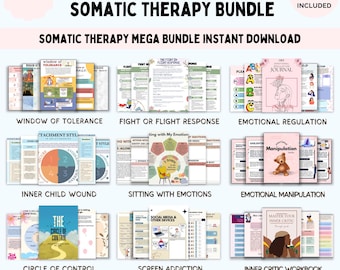 Somatic Therapy Bundle, Somatic Healing & Exercises, Emotional Regulation, Grounding Techniques, Somatic Experience and workout, PTSD