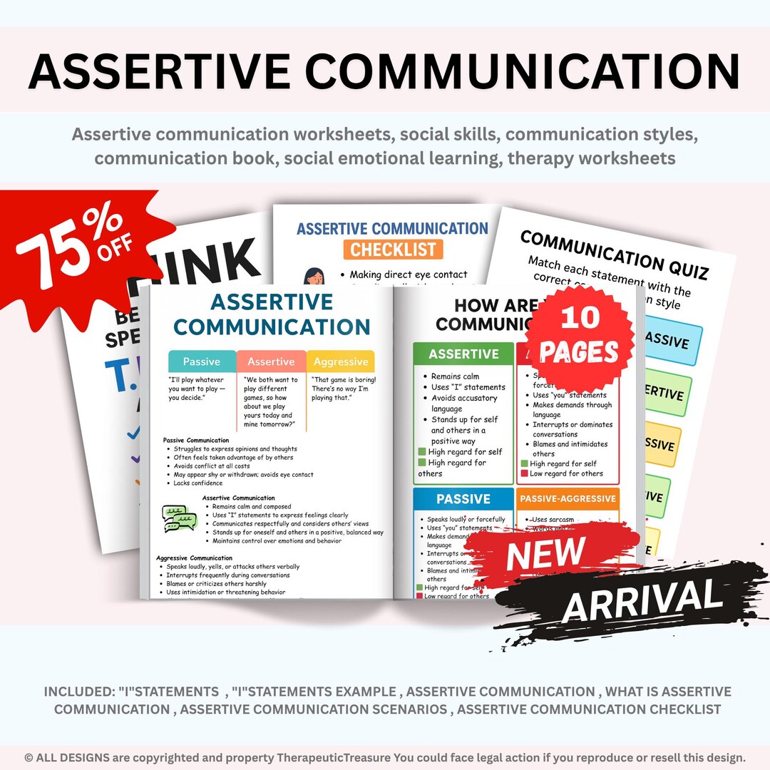 Assertive Communication Worksheets, Social Skills, Communication Styles ...
