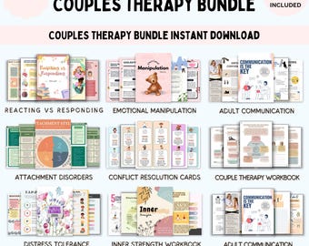 Couples Therapy Resource Bundle. Couples Counseling. Healthy Relationships. Communication skills. Trust. Building Boundaries. Self care love