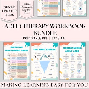 ADHD Therapy Workbook, ADHD Planner Adult, ADHD Late Diagnosis, neurodiverse. Therapy Journal, therapist resource, emotional regulation.