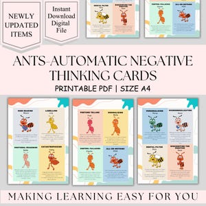 ANTS - 自動ネガティブ思考カード。思考エラー、CBTカード、認知の歪み、考え方、思考の枠組み、治療ツール