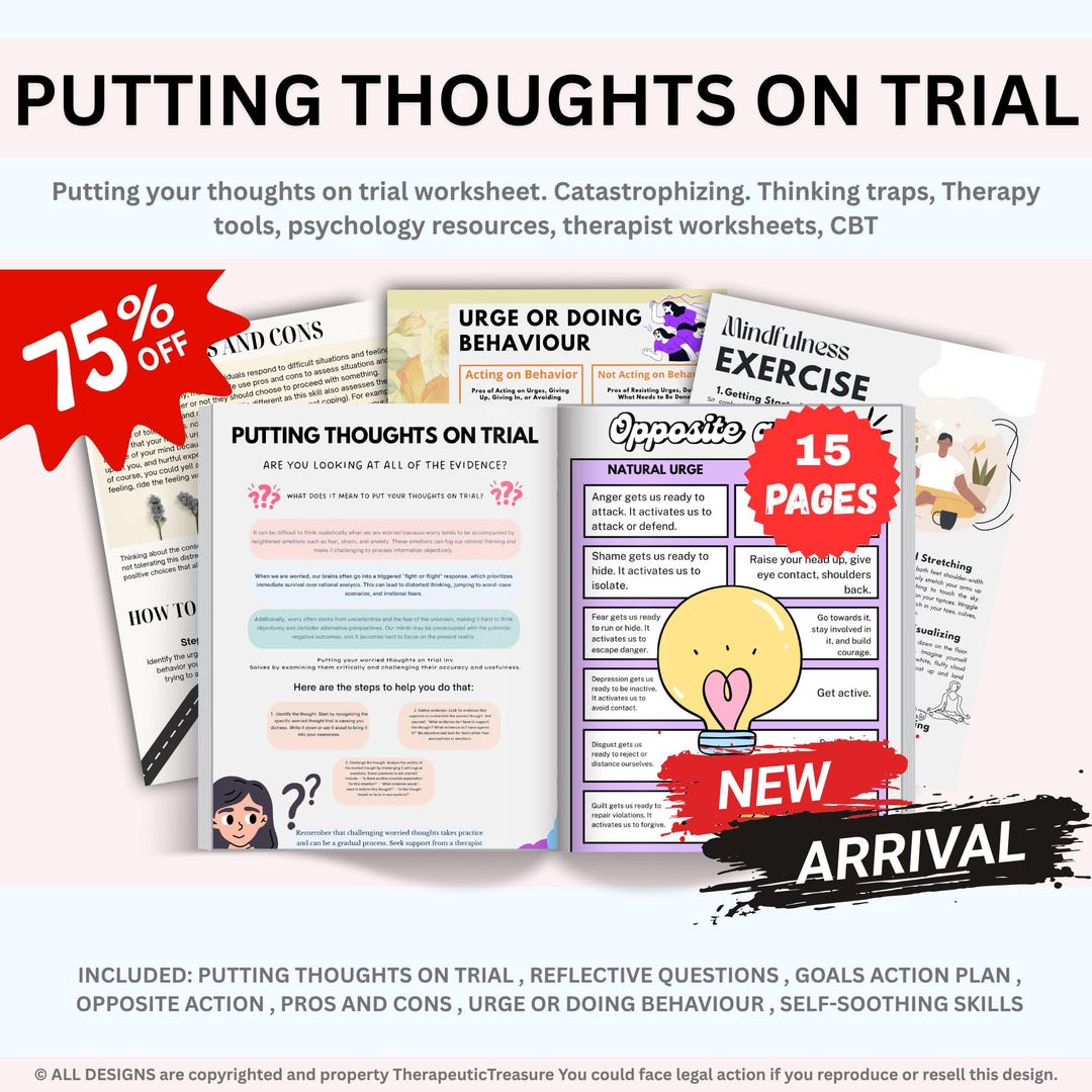 Putting Your Thoughts on Trial Worksheet. Catastrophizing. Thinking ...