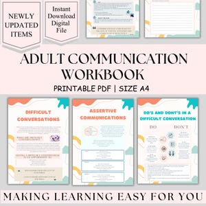 How to have difficult conversations. communication workbook planner, conversation skills, Assertive Communication Tool, Therapist, therapy