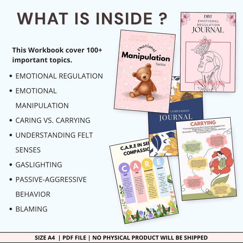 Emotional Regulation, Managing Emotions Workbook Mega Bundle, Therapy ...