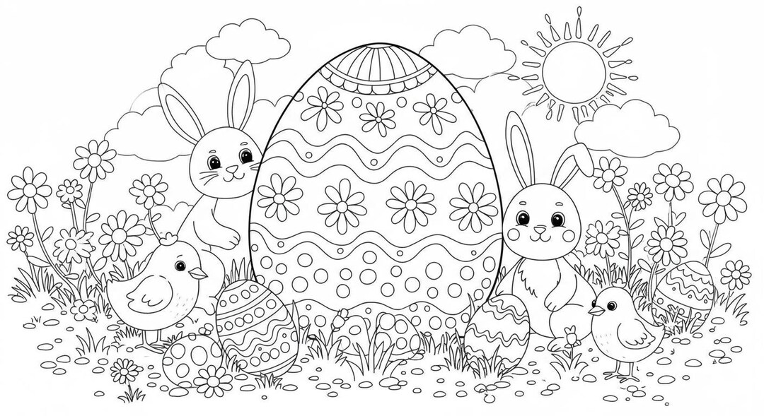 4 Printable Easter Coloring Pages for Kids – Fun & Cute Easter Activity ...