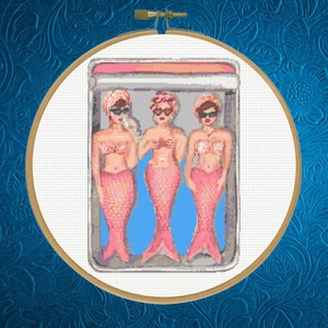 Sardines Can Cross Stitch Pattern, Sardines Tin Cross Stitch Pattern, Instant Download
