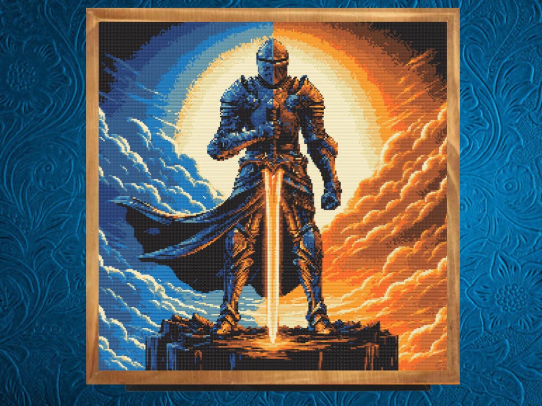 Knight Cross Pattern , Medieval Cross Stitch Pattern | Armored Night ...
