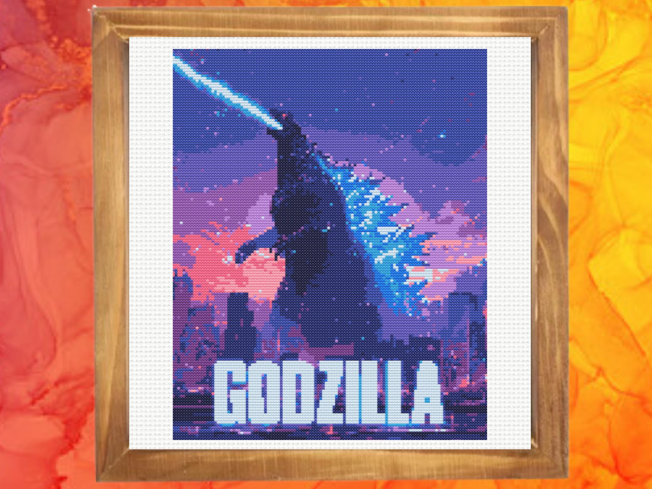 Godzilla Cross Stitch Pattern, Instant Download - Etsy