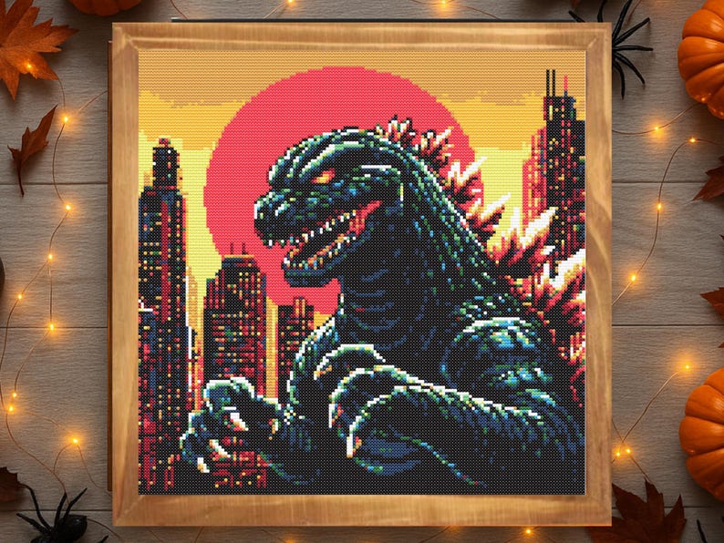 Sweeter Godzilla Pattern Godzilla Cross Stitch Pattern, Instant Download - Etsy