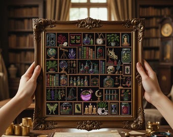 Kreuzstichmuster „Wunderkammer“, sofortiger PDF-Download
