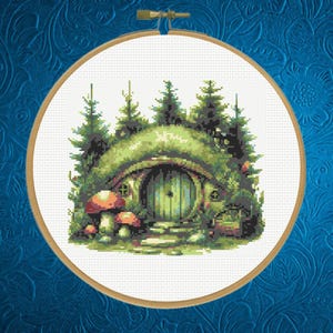 Fantasy House Cross Stitch Pattern, Instant Download