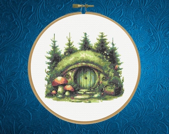 Fantasy House Cross Stitch Pattern, Instant Download