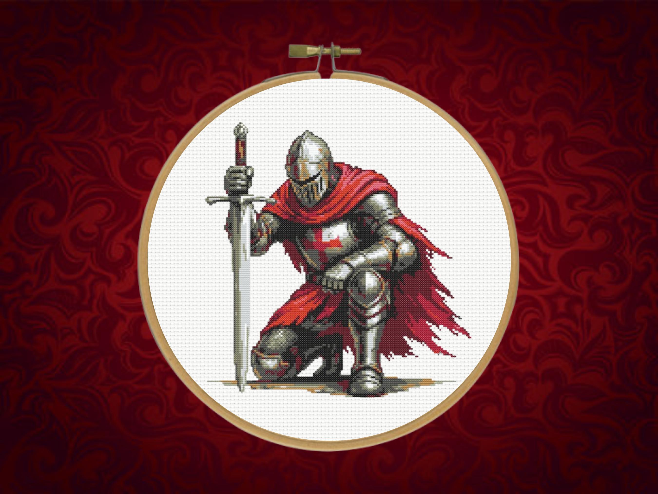 Knight Cross Pattern, Medieval Cross Stitch Pattern, Instant PDF ...