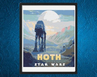 Hoth Cross Stitch Pattern, Star Wars Planet Cross Stitch Pattern, Star Wars Cross Stitch, instant Download
