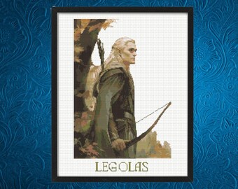 Legolas-Kreuzstichmuster, Fantasy-Erdheld-Kreuzstichmuster, Sofort-Download