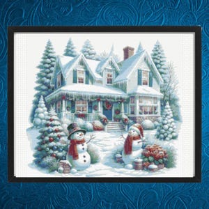 Wİnter House Cross Stitch Pattern, Christmas House Cross Stitch Pattern,  Instant Download