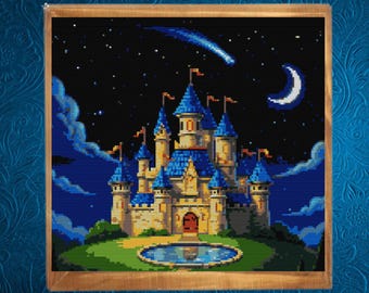 Princess Castle Cross Stitch Pattern, Wonderland Cross Stitch Pattern,  Instant Download
