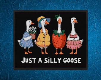 Silly Goose Cross Stitch Pattern,  Instant Download