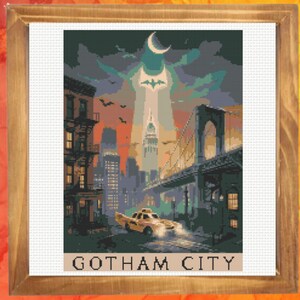 Gotham City Cross Stitch Pattern, Dark Knight Cross Stitch Patterm, Instant Download image 4