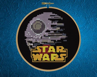 Death Stars Cross Stitch Pattern, Space Wars Cross Stitch Pattern, instant Download