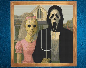 Horror Cross Stitch Pattern,  Halloween Cross Stitch, Instant Download