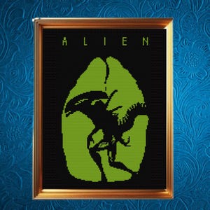 ALIEN Cross Stitch Pattern,  Instant Download