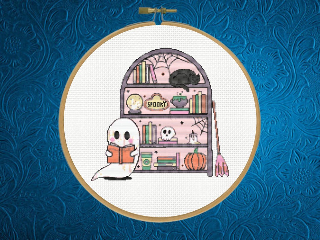Spooky Library Cross Stitch Pattern, Instant Download - Etsy
