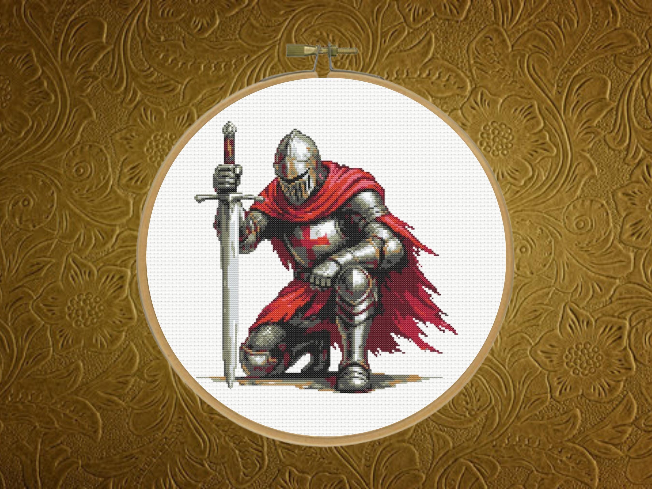 Knight Cross Pattern, Medieval Cross Stitch Pattern, Instant PDF ...