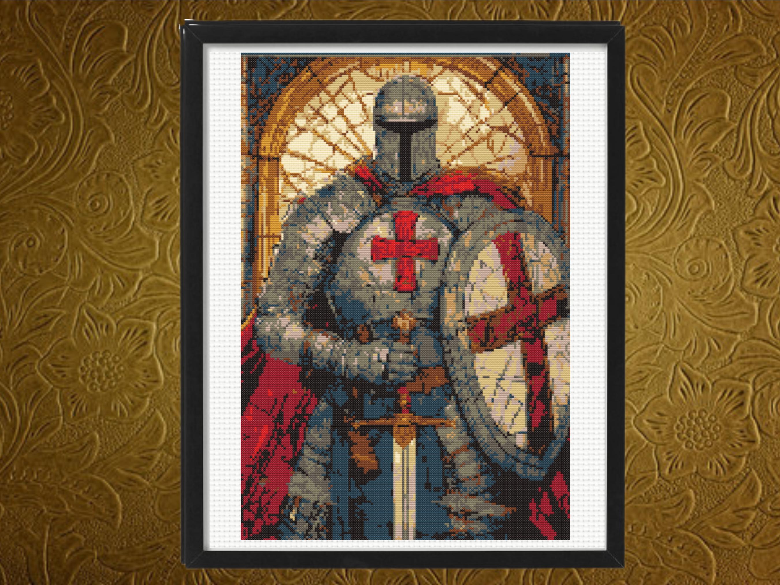Knight Cross Pattern , Battle Scene Cross Stitch Pattern, Instant Pdf ...