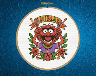 Muppet Cross Stitch Patter, Animal Cross Stitch Pattern, Instant Download