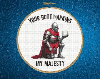 Funny Knight Cross Stitch Pattern: Toilet Humor (PDF Pattern)