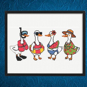 Silly Goose Cross Stitch Pattern,  Instant Download