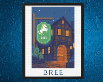 Bree Cross Stitch Pattern: Middle Earth Village Design (Instant Download)