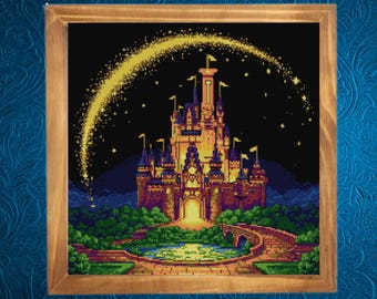 Princess Castle Cross Stitch Pattern, Wonderland Cross Stitch Pattern,  Instant Download