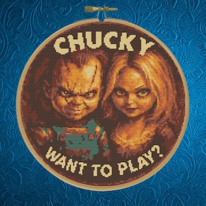 Chucky Cross Stitch Pattern, Horror Cross Stitch Pattern, Instant Download